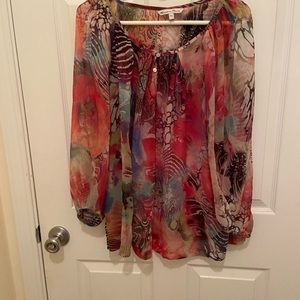 Xl colorful log sleeve blouse